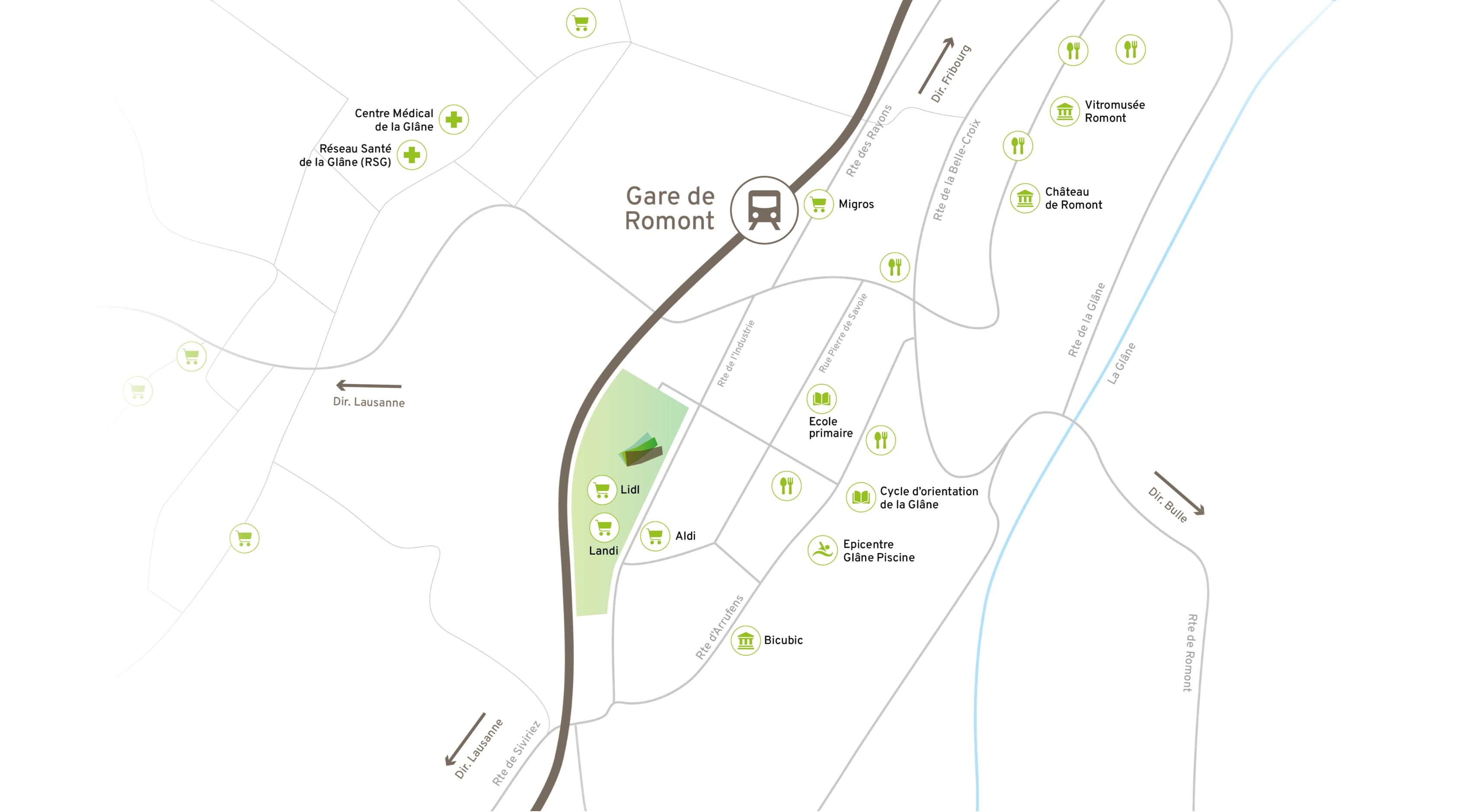 Carte de la situation géographie du bâtiment